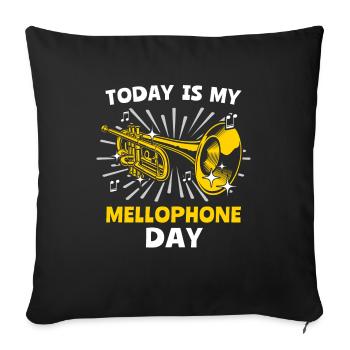 Musicien mellophone - Housse de coussin décorative 45 x 45 cm - noir - Devant