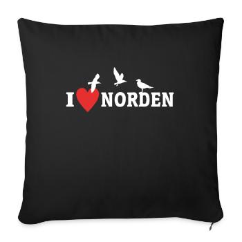 I Love Norden Liebe Nordener - Sofakissenbezug 45 x 45 cm - Schwarz - Vorne