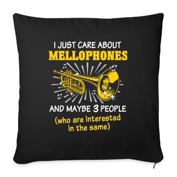 Mellophone Mellophone Player Mellophonium - Sofa pillowcase 17,3'' x 17,3'' (45 x 45 cm) - black - Front