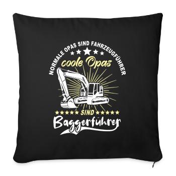 Opa Baggerfahrer - Sofakissenbezug 45 x 45 cm - Schwarz - Vorne