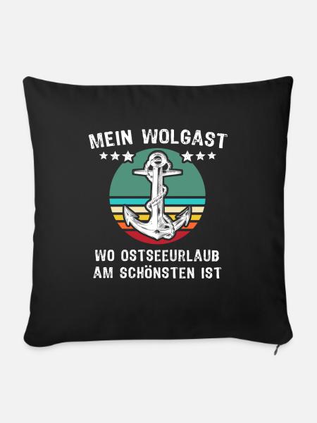 Wolgast Urlaub - Sofakissenbezug 45 x 45 cm - Schwarz