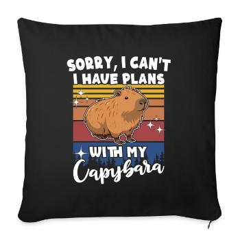 Capybara - Housse de coussin décorative 45 x 45 cm - noir - Devant