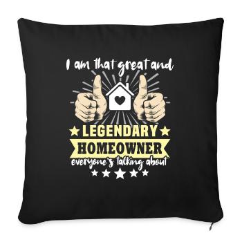 Homeowner New Home - Sofa pillowcase 17,3'' x 17,3'' (45 x 45 cm) - black - Front