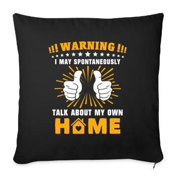 Homeowner New Home - Sofa pillowcase 17,3'' x 17,3'' (45 x 45 cm) - black - Front
