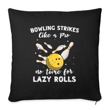 Frappes de bowling lentes - Housse de coussin décorative 45 x 45 cm - noir - Devant