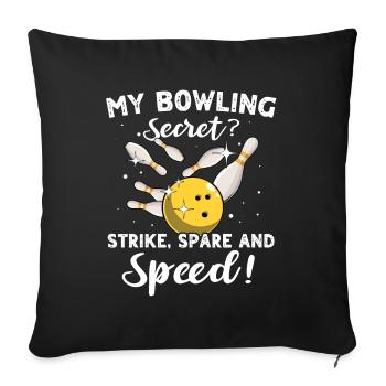 Spare Bowling Slow - Sofakissenbezug 45 x 45 cm - Schwarz - Vorne