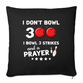 Bowling 300 Quilleur - Housse de coussin décorative 45 x 45 cm - noir - Devant