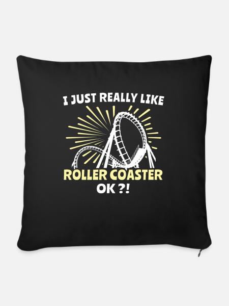 Achterbahn Roller Coaster - Sofakissenbezug 45 x 45 cm - Schwarz