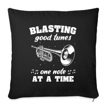 Winds, instrument, trumpet, flugelhorn - Sofa pillowcase 17,3'' x 17,3'' (45 x 45 cm) - black - Front