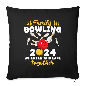Bowling 2024 - Housse de coussin décorative 45 x 45 cm - noir - Devant