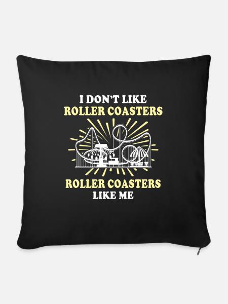 Achterbahn Roller Coaster - Sofakissenbezug 45 x 45 cm - Schwarz