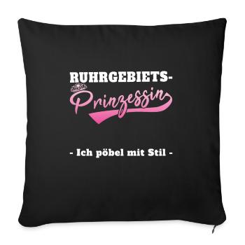 Ruhrgebiets Prinzessin - Sofakissenbezug 45 x 45 cm - Schwarz - Vorne