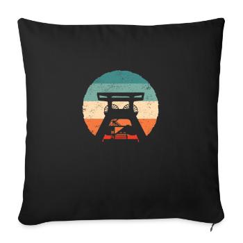 Retro Zeche Ruhrgebiet - Sofakissenbezug 45 x 45 cm - Schwarz - Vorne