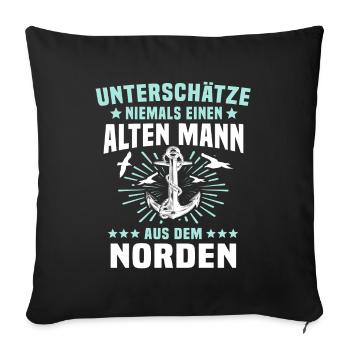 Norden Mann Nordener Männer - Sofakissenbezug 45 x 45 cm - Schwarz - Vorne