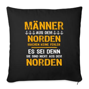 Norden Mann Nordener Männer - Sofakissenbezug 45 x 45 cm - Schwarz - Vorne