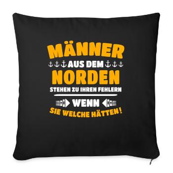 Norden Mann - Sofakissenbezug 45 x 45 cm - Schwarz - Vorne