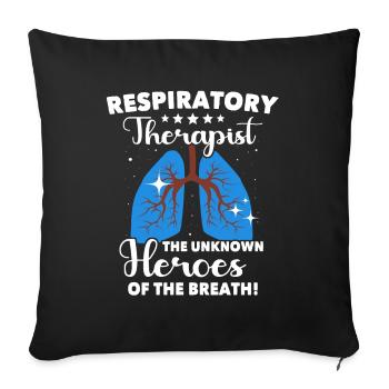 Respiratory Therapist Lung Breathing - Sofa pillowcase 17,3'' x 17,3'' (45 x 45 cm) - black - Front