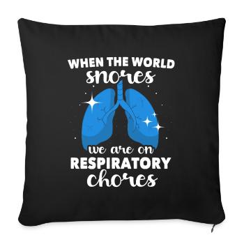 Respiratory Therapist Respiratory Therapy - Sofa pillowcase 17,3'' x 17,3'' (45 x 45 cm) - black - Front