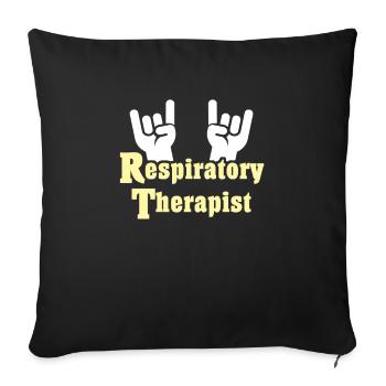 Respiratory Therapist Respiratory Therapy - Sofa pillowcase 17,3'' x 17,3'' (45 x 45 cm) - black - Front