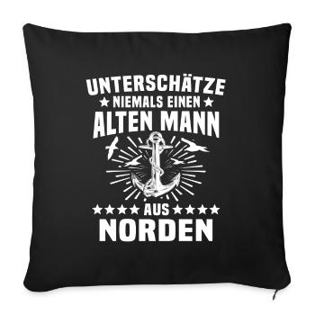 Norden Spruch - Sofakissenbezug 45 x 45 cm - Schwarz - Vorne