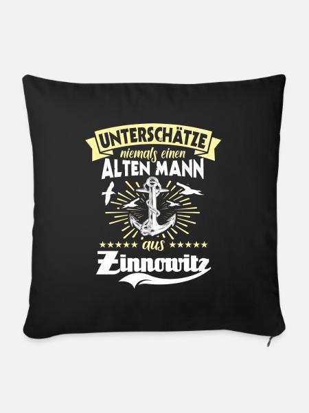 Unterschätze Zinnowitz Mann - Sofakissenbezug 45 x 45 cm - Schwarz
