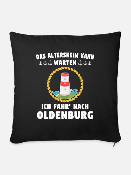 Oldenburg Sprüche - Sofakissenbezug 45 x 45 cm - Schwarz