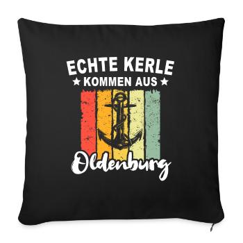 Oldenburg Sprüche Oldenburger - Sofakissenbezug 45 x 45 cm - Schwarz - Vorne