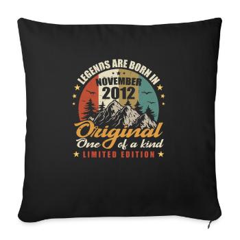 Légendes Sont Nées en Novembre 2012, Original 2012 - Housse de coussin décorative 45 x 45 cm - noir - Devant