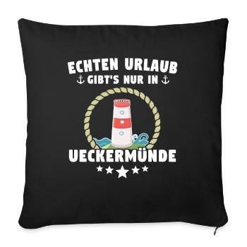 Ueckermünde Urlaub Souvenir - Sofakissenbezug 45 x 45 cm - Schwarz - Vorne