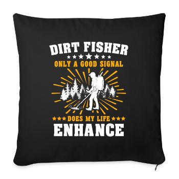 Metal detector - Sofa pillowcase 17,3'' x 17,3'' (45 x 45 cm) - black - Front