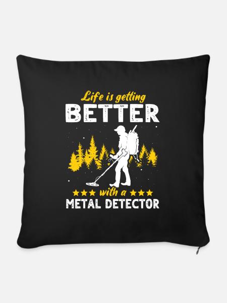 Metalldetektor - Sofakissenbezug 45 x 45 cm - Schwarz