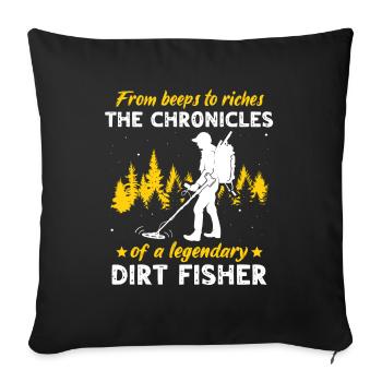 Dirt Fishing Metalldetektor - Sofakissenbezug 45 x 45 cm - Schwarz - Vorne