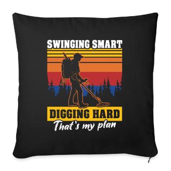 Dirt Fishing Detectorists - Sofa pillowcase 17,3'' x 17,3'' (45 x 45 cm) - black - Front