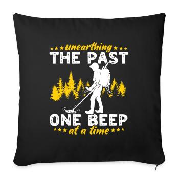 Dirt Fishing Metal Detector Probes - Sofa pillowcase 17,3'' x 17,3'' (45 x 45 cm) - black - Front
