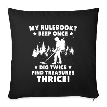 Dirt Fishing - Sofa pillowcase 17,3'' x 17,3'' (45 x 45 cm) - black - Front