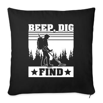 Dirt Fishing - Sofa pillowcase 17,3'' x 17,3'' (45 x 45 cm) - black - Front