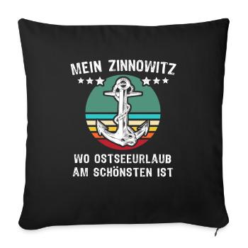 Zinnowitz Urlaub Sprüche - Sofakissenbezug 45 x 45 cm - Schwarz - Vorne