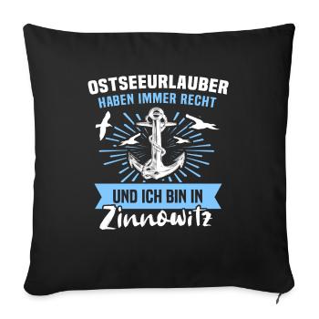 Zinnowitz Ferien - Sofakissenbezug 45 x 45 cm - Schwarz - Vorne