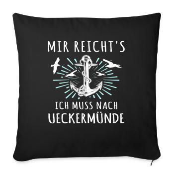 Ueckermünde Sprüche - Sofakissenbezug 45 x 45 cm - Schwarz - Vorne