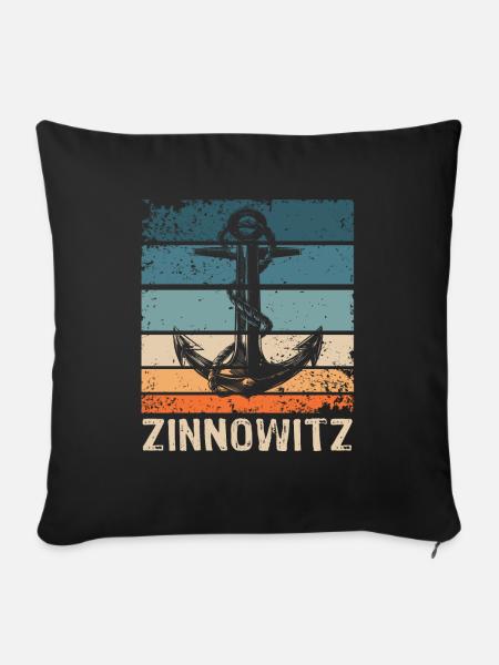 Zinnowitz Sprüche - Sofakissenbezug 45 x 45 cm - Schwarz