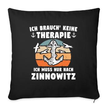 Zinnowitz Sprüche - Sofakissenbezug 45 x 45 cm - Schwarz - Vorne
