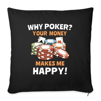 Poker Joueurs de poker - Housse de coussin décorative 45 x 45 cm - noir - Devant
