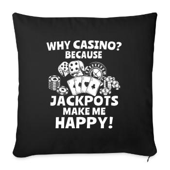 Casino - Sofa pillowcase 17,3'' x 17,3'' (45 x 45 cm) - black - Front