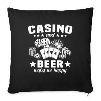 Casino Gambling - Sofa pillowcase 17,3'' x 17,3'' (45 x 45 cm) - black - Front
