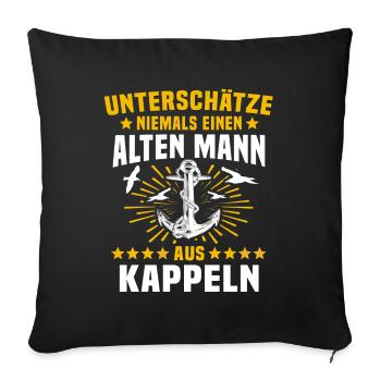 Kappeln Unterschätze Kappelner Mann - Sofakissenbezug 45 x 45 cm - Schwarz - Vorne