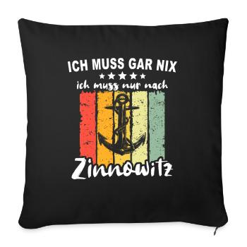 Zinnowitz Sprüche - Sofakissenbezug 45 x 45 cm - Schwarz - Vorne