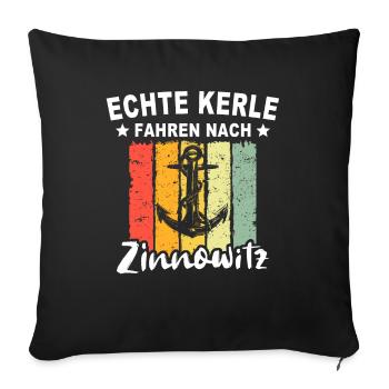 Zinnowitz Sprüche - Sofakissenbezug 45 x 45 cm - Schwarz - Vorne