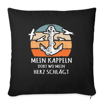 Kappeln - Sofakissenbezug 45 x 45 cm - Schwarz - Vorne