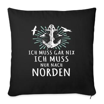 Norden Sprüche Nordener - Sofakissenbezug 45 x 45 cm - Schwarz - Vorne