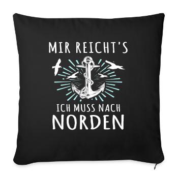 Norden Sprüche Nordener - Sofakissenbezug 45 x 45 cm - Schwarz - Vorne